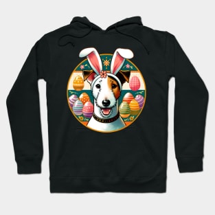 Smooth Fox Terrier Welcomes Easter with Bunny Ears Hoodie